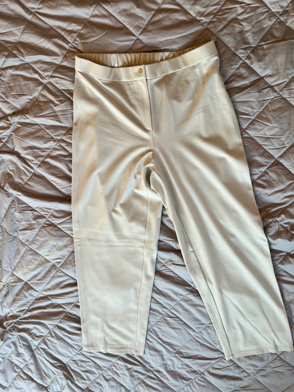 Eileen Fisher Women’s Cream Tencel Lycocell Blend Knit Pants Size Large